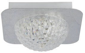 Plafoniera Celestia Acciaio Argento Policarbonato Trasparente Led 6,5W 3000K