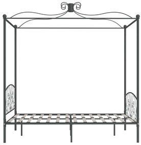 Letto a baldacchino grigio in metallo 140x200 cm