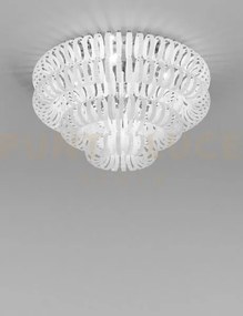 Ecos lampadario da soffitto 90 bianco rigadin cromo lucido 5 luciat...