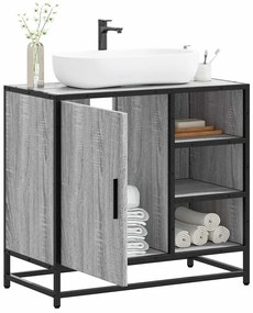 Mobile Lavabo Bagno Grigio Sonoma 65x33x60 Cm Legno Multistrato /