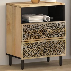 Comodino 50x33x60 Cm İn Legno Massello Di Mango /