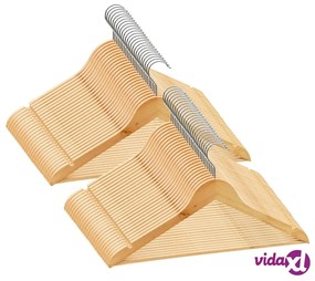 vidaXL Set Appendiabiti 50 pz Antiscivolo in Legno Massello