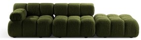 Divano componibile verde con rivestimento in bouclé 288 cm Bellis – Micadoni