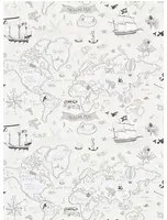 Sanderson Carta da parati Treasure Map - Beige