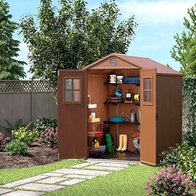 Casetta Da Giardino In Resina 190x244x221H Cm Darwin 6x8 Con Finestre Keter