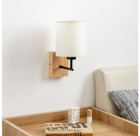Brilagi - Lampada da parete NUBILA WOOD 1xE27/25W/230V rovere/nero/crema