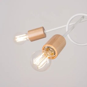 Sollux SL.1475 - Lampadario a plafone EMBER 5xE27/15W/230V bianco/beige/faggio