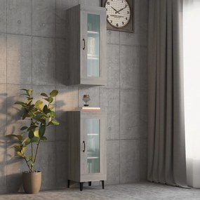 Armadietto Pensile A Parete Grigio Sonoma 34,5x34x90 Cm /
