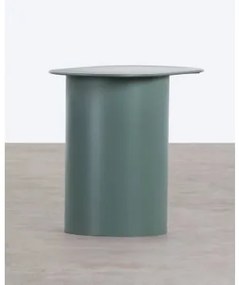 Tavolino Ausiliario Ovale in Metallo (50,7x30,5 cm) Radi Verde - The Masie