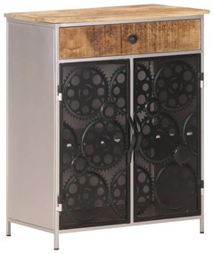 Credenza 60x35x75 Cm İn Legno Di Mango Grezzo E Ferro /