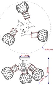 Globo 54013-3 - Lampadario a plafone ARGUSTO 3xE27/40W/230V