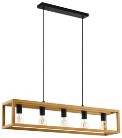 Eglo 32143 - Lampada a sospensione su cavo BLACKCROWN 5xE27/40W/230V marrone