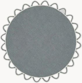 Tovaglietta rotonda con bordo ricamato Halo