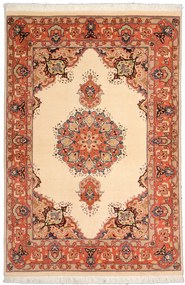 Tabriz Tappeto 100x150 Beige (Iran) Annodato A Mano
