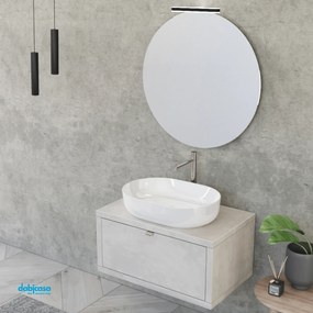 Mobile Bagno Sumod "Unit Two" Sospeso da 80 cm Cemento Grigio Cielo