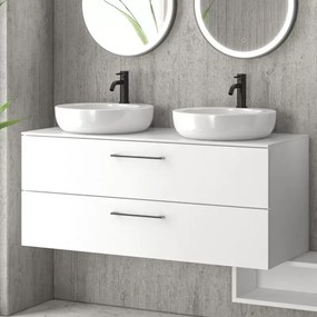 Mobile bagno 120cm con 2 cassetti e piano per lavabo appoggio EL-120P - KAMALU