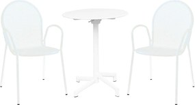 OPERA - set tavolo in metallo cm Ø 60 x 74 h con 2 poltrone Maris