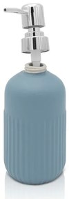 Set accessori bagno dispenser e portaspazzolini appoggio turchese cobalto in ceramica Cup