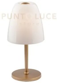 Lumetto ares bianco 1 luce attacco e14 18x36cm in vetro soffiato