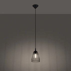 Sollux SL.1205 - Lampadario a sospensione con filo LEYO 1xE27/15W/230V nero