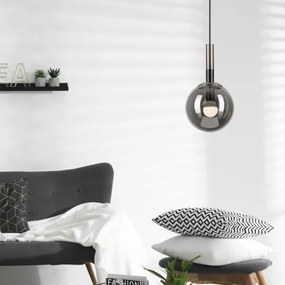 Lampadario a sospensione con filo ROLLO 1xE14/5W/230V cromo opaco/fumé