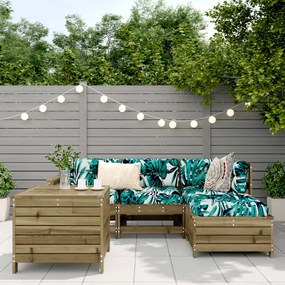 Set divani da giardino 5 pz in legno impregnato di pino