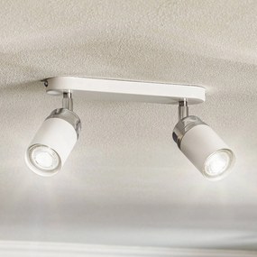 Luminex Spot soffitto Reno, 2 luci, bianco/cromo