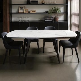 Tavolo allungabile 130-190x80 cm piano marmo Bianco - ALMOR