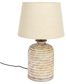 Lampada da tavolo beige con paralume in lino Russel - Dutchbone