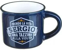 Tazzina caffè con nome Sergio in gres porcellanato