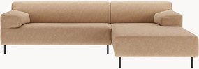 Divano angolare in tessuto marrone-beige/nero freistil180
