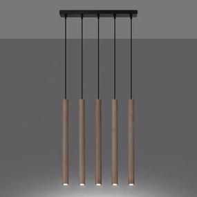 Sollux SL.1269 - Lampadario a sospensione con filo PASTELO 5xG9/8W/230V legno