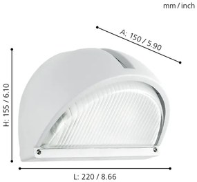 EGLO 89768 - Applique da esterno ONJA 1xE27/60W bianco
