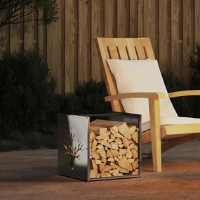 Rastrelliera Per Legna Da Ardere 40x40x40 Cm İn Acciaio Inox /