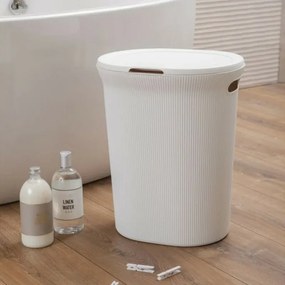 Cesto portabiancheria bianco capacità 40 lt