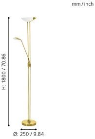 Eglo 93877 - Lampada LED dimmerabile BAYA 1 LED/20W + LED/2,5W ottone