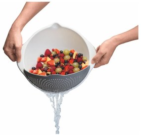 Ciotola bianca con colino 2in1 , Ø 28 cm - Metaltex