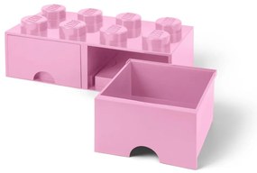 Scatola portaoggetti rosa chiaro con due cassetti - LEGO®