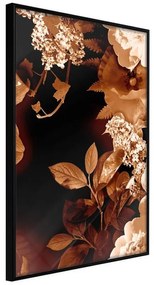 Poster  Flower Decoration in Sepia  Cornice Quadri Cornice nera, Larghezza x Altezza Home decor 20x30