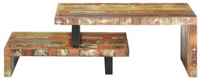 Set tavolini da salotto 2 pz in legno massello di recupero
