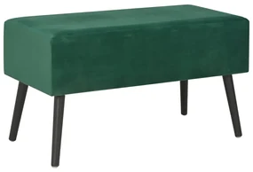 Panca con cassetti 80 cm verde in velluto