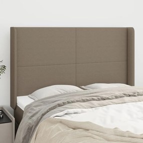 Testiera Ad Orecchio Tortora 147x16x118/128 Cm İn Tessuto /