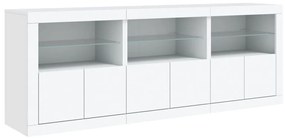 Credenza con luci led bianca 181,5x37x67 cm