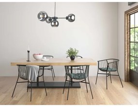 Lampadario a sospensione con filo KALIOPE 6xE27/60W/230V nero/fumé nero