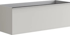 Mobile da bagno sospeso sotto lavabo Pixel frame 1 cassetto L 120 x H 40 x P 45.5 cm grigio pastello laccato opaco, con maniglia alluminio brillante