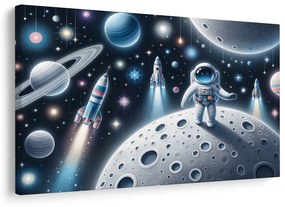 Quadro su tela – Astronauta bambino sulla Luna
