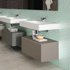 Mobile sottolavabo e lavabo Element per vasca centrale tortora L 80 x H 34 x P 45 cm