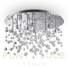 Neve lampadario da soffitto cromo 12 luci attacco e14 63cm in metal...