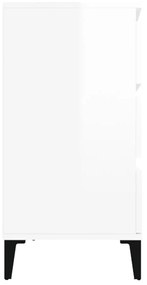 Credenza Bianco Lucido 60x35x70 cm in Legno Multistrato