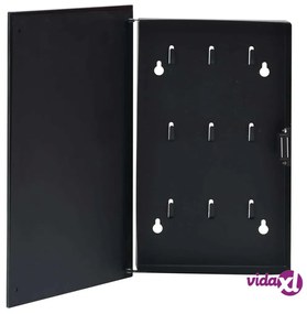 vidaXL Cassetta Portachiavi con Lavagna Magnetica Nera 35x35x5,5 cm